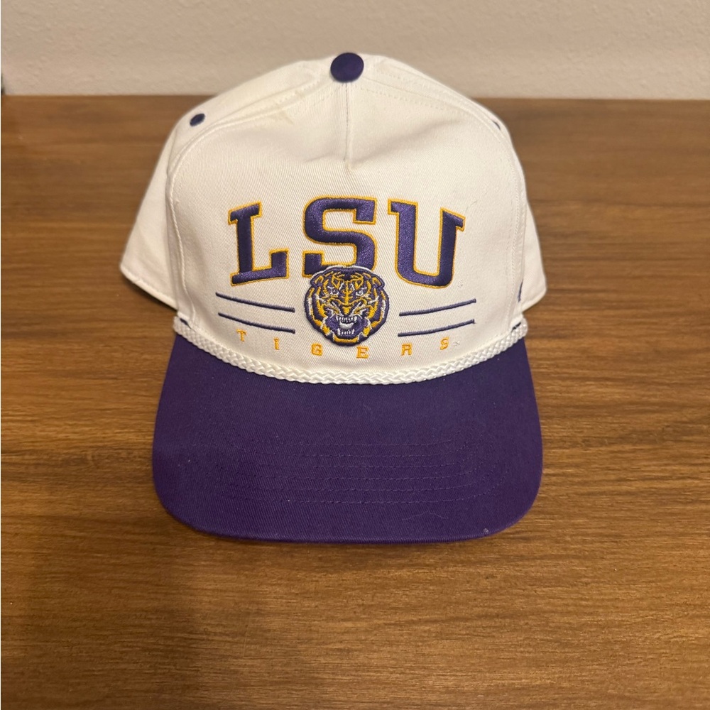 47 Brand White and Purple LSU Tigers & Black New Orleans Saints 2 Hat Bundle